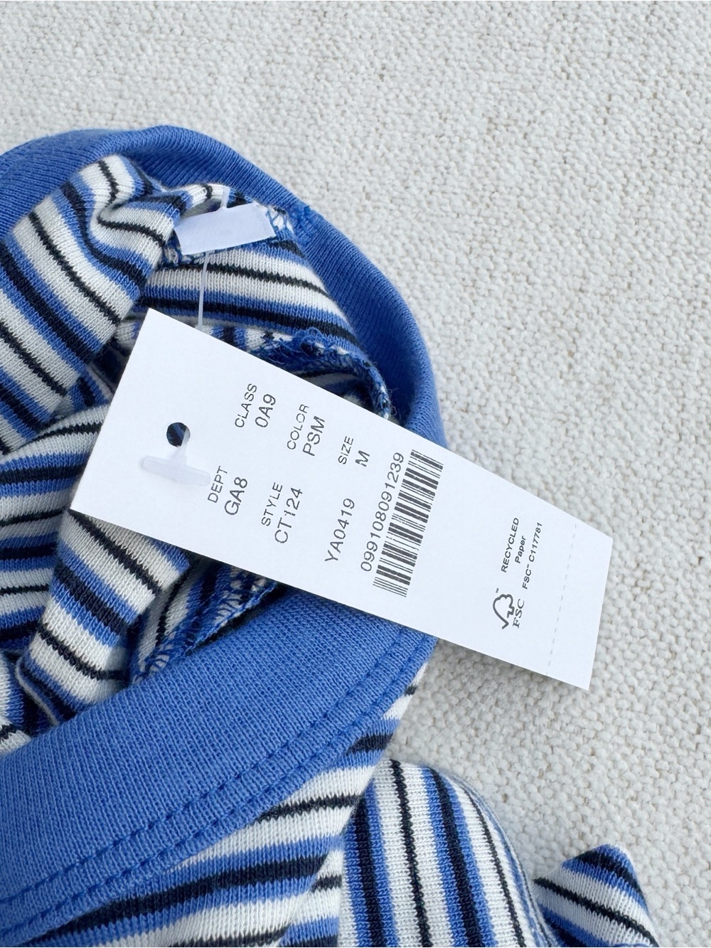 J Crew new women's perfect-fit crewneck T-shirt in stripe in blue white - Picture 6 of 9